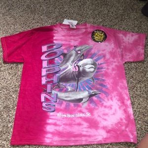 NEW women’s M pink shirt glow in dark dolphin